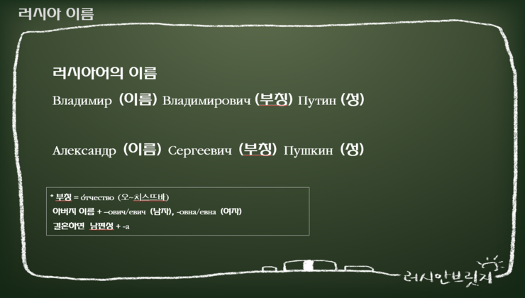 러시아 이름, 부칭, 성 - 구별하기 : 네이버 블로그