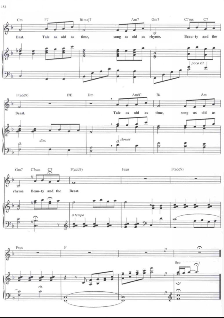 Disney 미녀와 야수 ost 피아노악보 beauty and the beast악보♡ 네이버 블로그